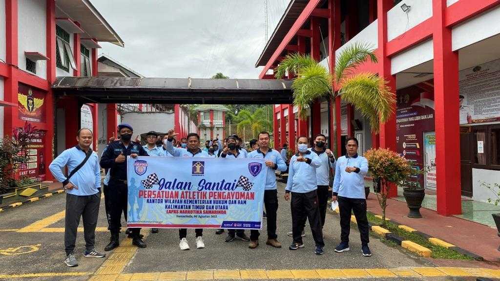 Dalam Rangka HDKD Ke 77 Lapas Narkotika Samarinda Gelar Jalan Santai