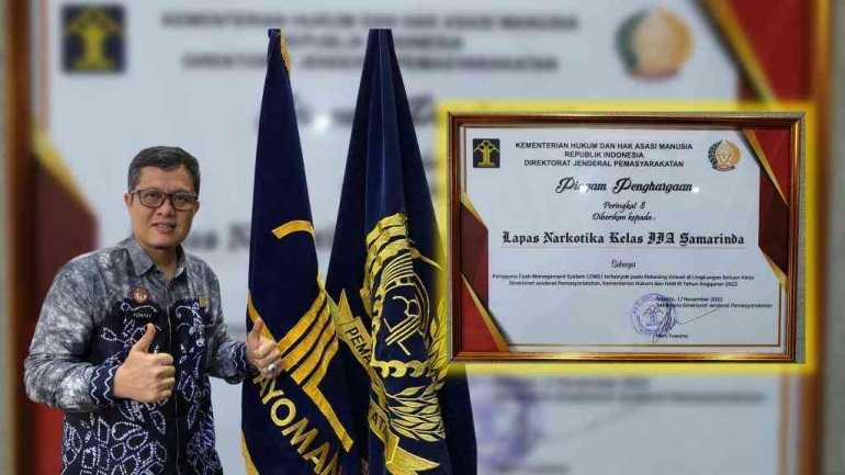Lagi! Lapas Narkotika Samarinda Terima Penghargaan dari Direktorat Jenderal Pemasyarakatan