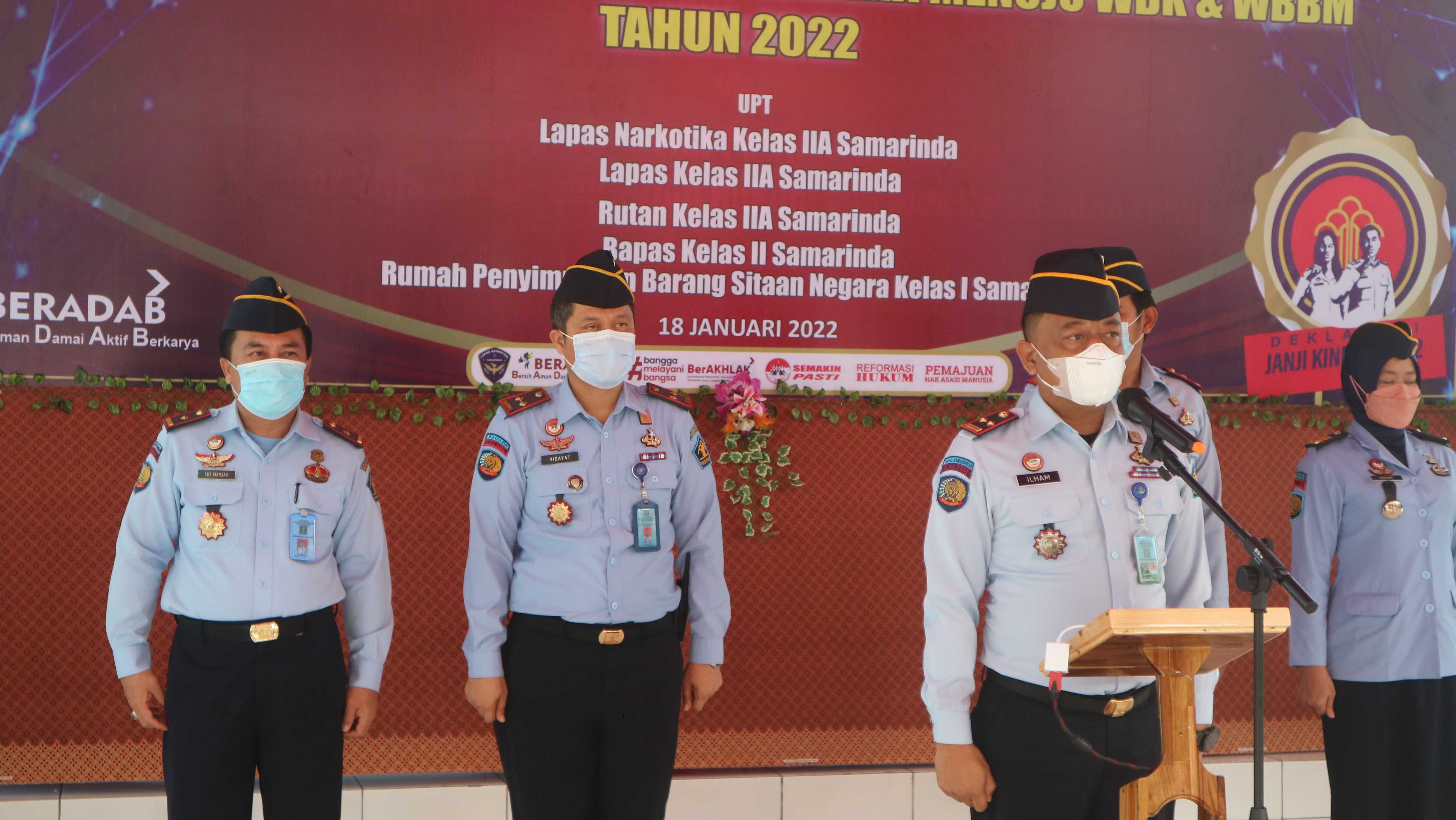 Kakanwil Saksikan Penandatanganan Komitmen Bersama Pembangunan ZI Di Lapas Narkotika Samarinda