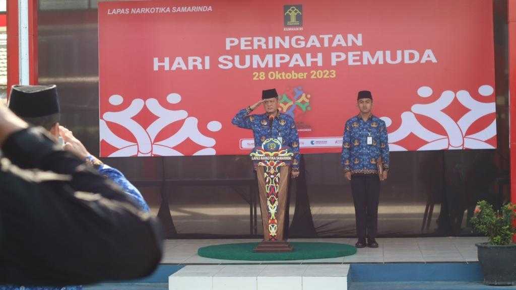 Kobarkan Semangat Juang, Jajaran Lapas Narkotika Samarinda Gelar Upacara Peringatan Hari Sumpah Pemuda