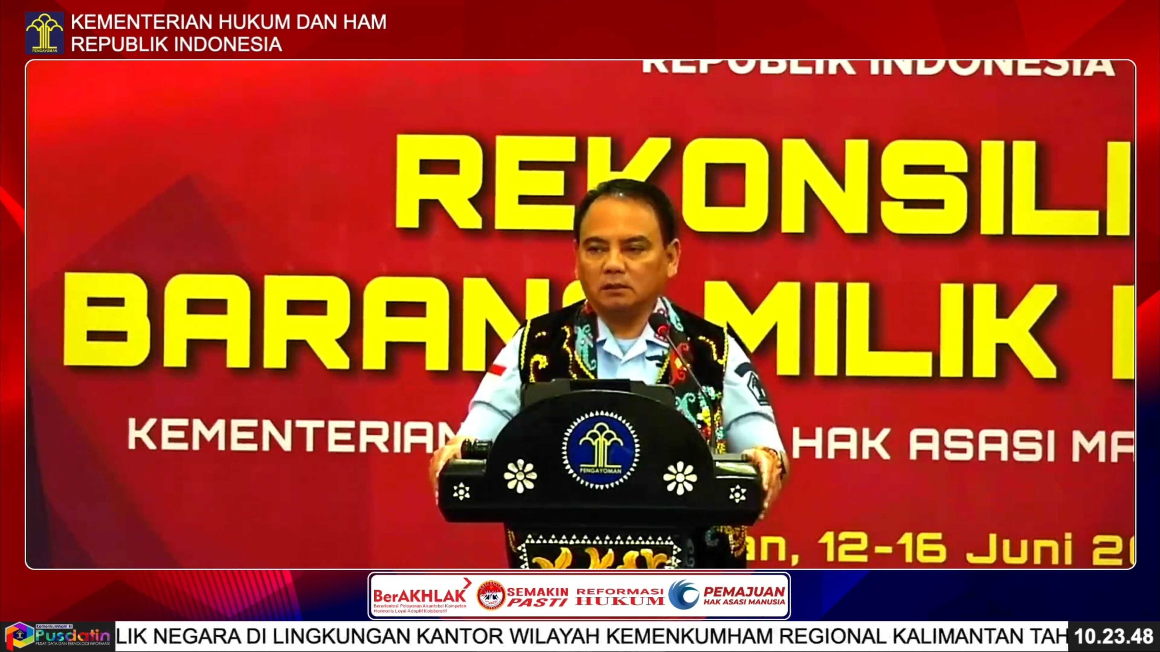 Dibuka Oleh Sekjen Kemenkumham RI, Hidayat Kalapas Narkotika Samarinda Hadiri Rekonsiliasi BMN