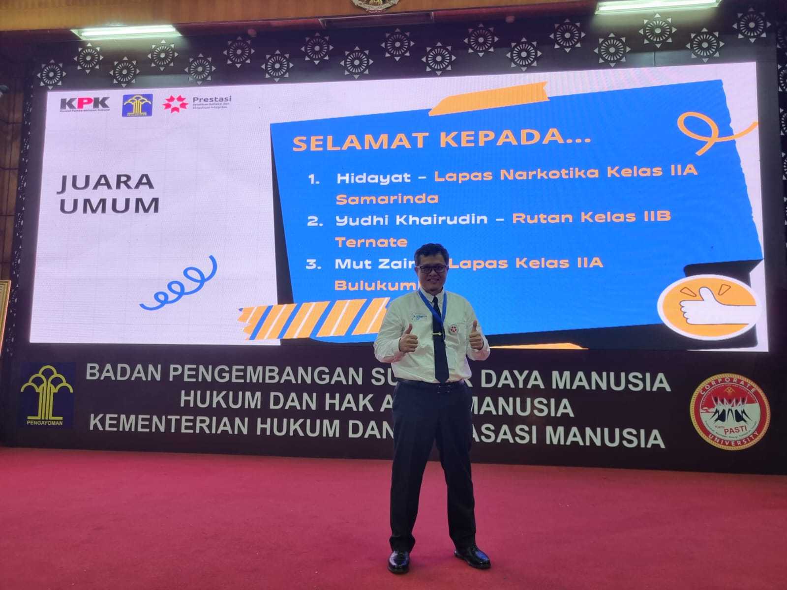 Raih Juara Umum, Hidayat Kalapas Narkotika Samarinda Peringkat Pertama Dalam Pelatihan Refleksi dan Aktulasisasi Integritas (PRESTASI) Metode Klasikal